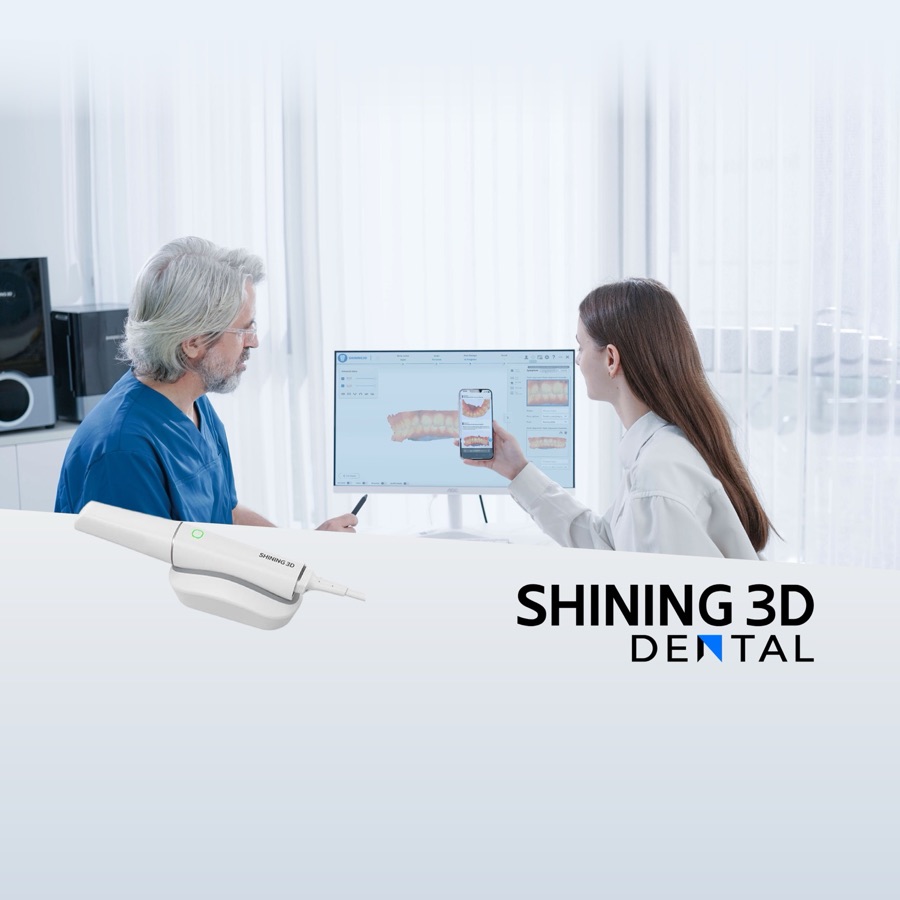 Shining 3D Aoralscan Elf intraoral scanner — clinical use